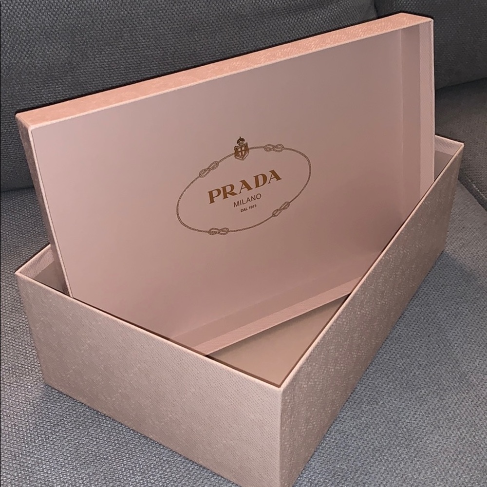 Pebbled Prada shoe box